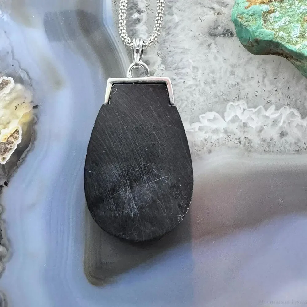 Carolyn Pollack Sterling Multistone Inlay Pottery Pendant With Chain Necklace